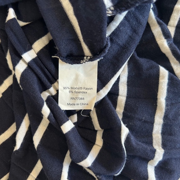 J Crew Navy Blue/White Striped Strapless Maxi Dress with tie waist & pockets- M - Picture 6 of 6